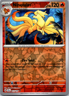 Pokémon TCG Ninetales Surging Sparks 017/191 Reverse Holo Uncommon