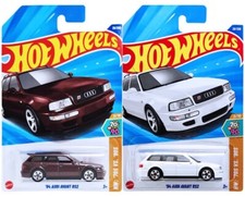 Hot Wheels 2025 White  Dark Red '94 Audi Avant RS2 29/250 Lot of 2 