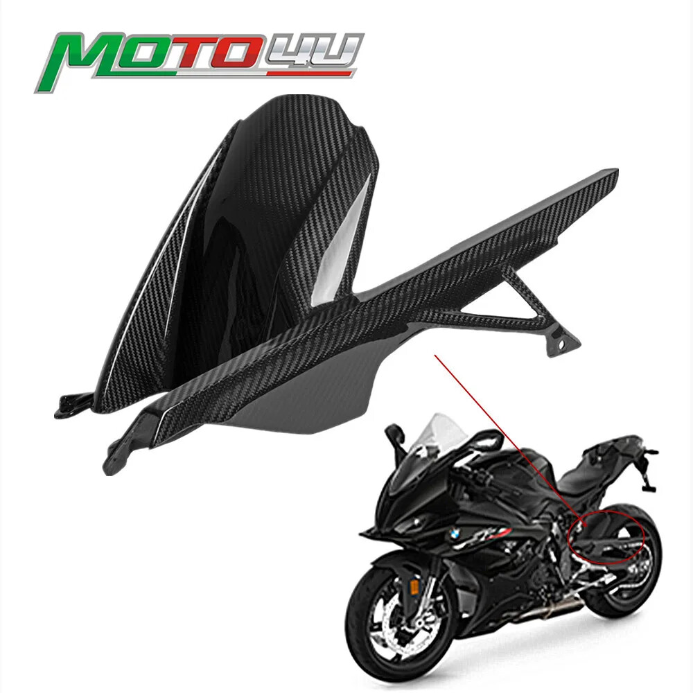 Carbon Fiber Rear Fender & Chain Guard Covers For BMW S1000RR/M1000RR/S1000R (2019-2025)