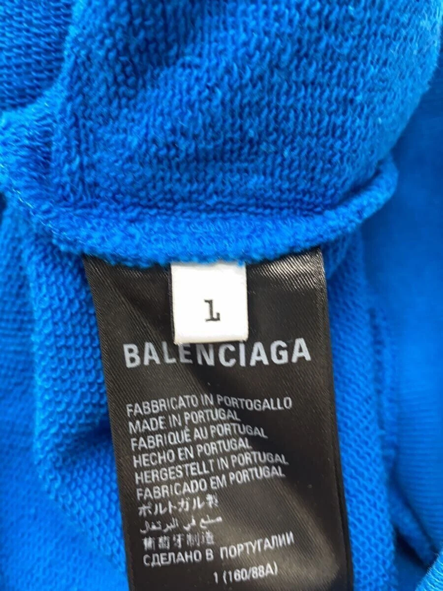 Felpa con cappuccio BALENCIAGA vestibilità grande L cotone blu usata