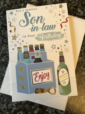 KINGFISHER CARDS LTD For A Special Son-In-Law On Your Birthday Card Celebration Foil 5" x 7"