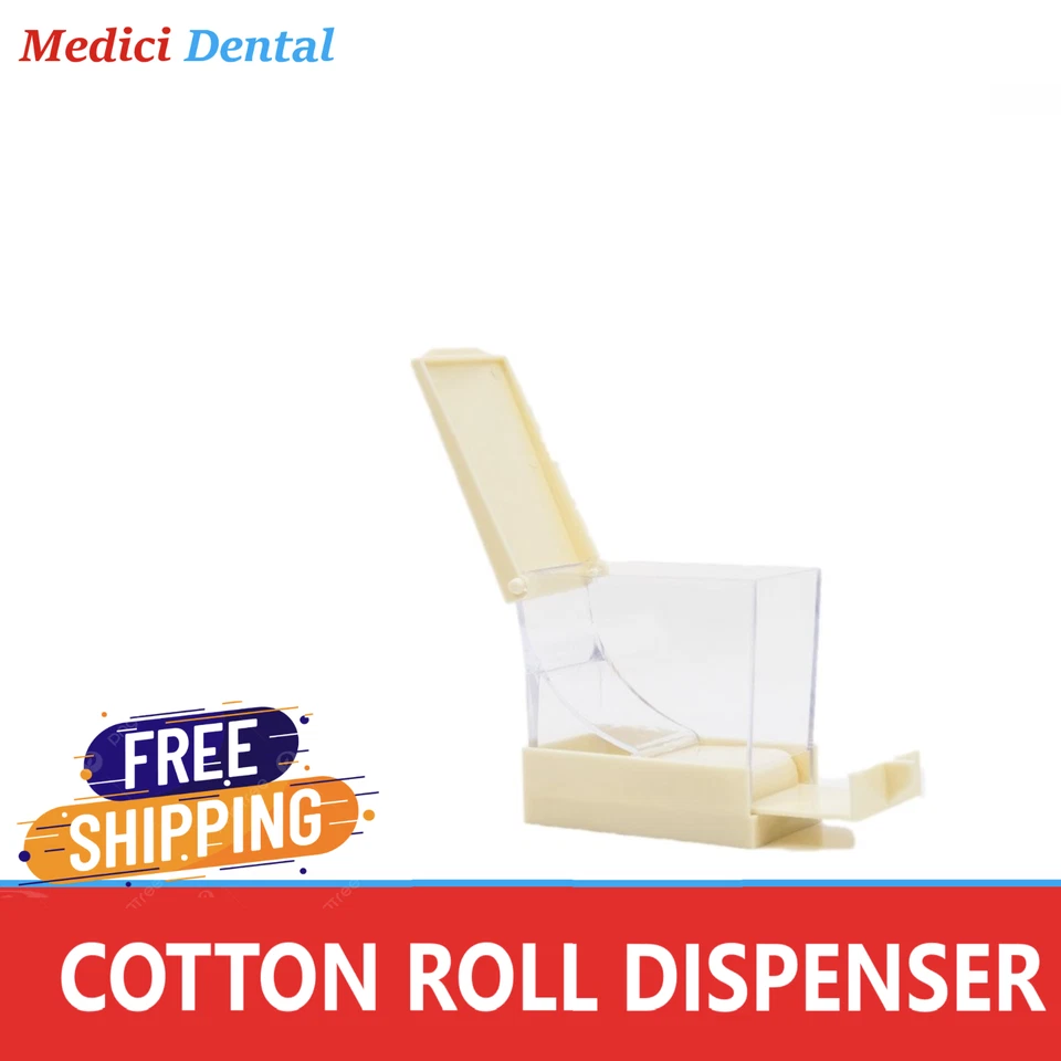 Dental Cotton Roll Dispenser Deluxe White With No-Skid Base, White Blue, Purple - Image 4 of 4