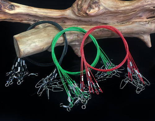 Fishing Wire Leader Line 7X Steel Fishing Leaders with Swivels Snaps 19.7"/150LB - Afbeelding 12 van 14