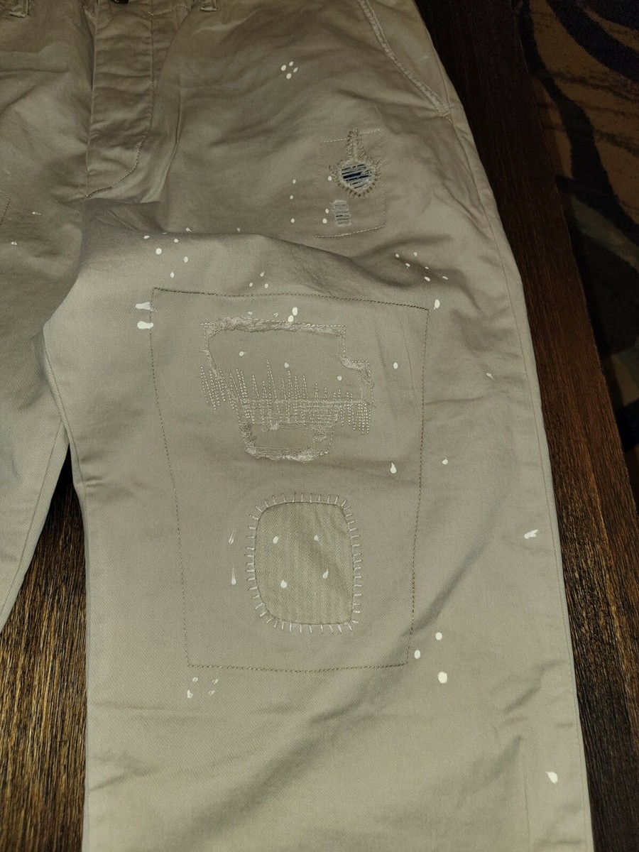 Polo Ralph Lauren Denim Patchwork Chino Khaki Quilted Pants 38/30