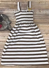 Voom By Joy Han Foxy Striped Dress White Gold Size S