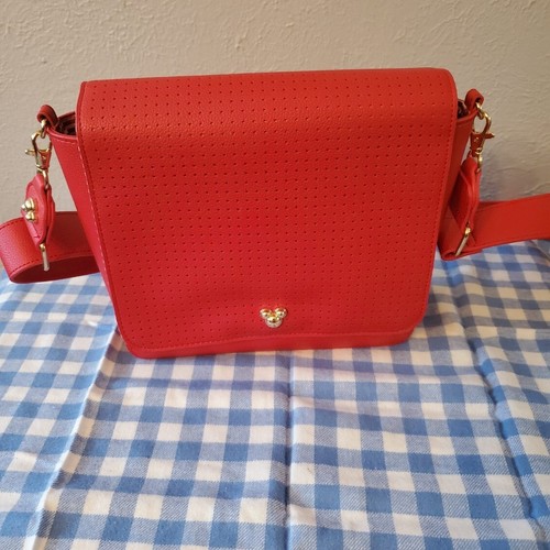 New Disney Parks Mickey Mouse Shoulder Crossbody Faux Red Leather Purse