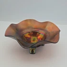 VINTAGE CARNIVAL AWESOME NORTHWOOD RADIUM PURPLE FINE CUT ROSES CANDY DISH