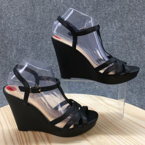 Jessica Simpson Sandals Womens 10 M Javawn Casual Wedge Strappy Slingback Black