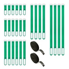 Cinch Straps And Selfgripping Perforated Roll Assorted 28pack green Cable Stra