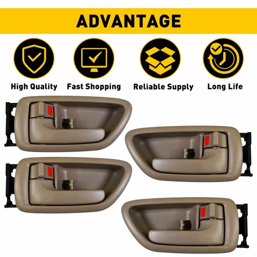 2pcs Inside Interior Door Handle Front + Rear Set for Toyota Sequoia 2001-2007 - Foto 3 di 10