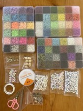 New QUEFE Beads for Bracelet Making Kit A Lot Of Colors Flat  Round Beads