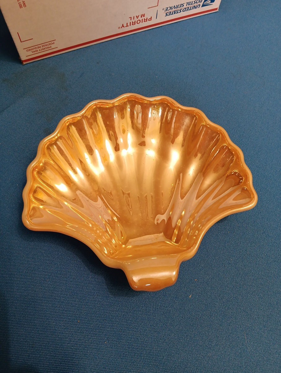 Vintage Fire King Anchor Hocking Peach Luster Ware Shell Dish | eBay