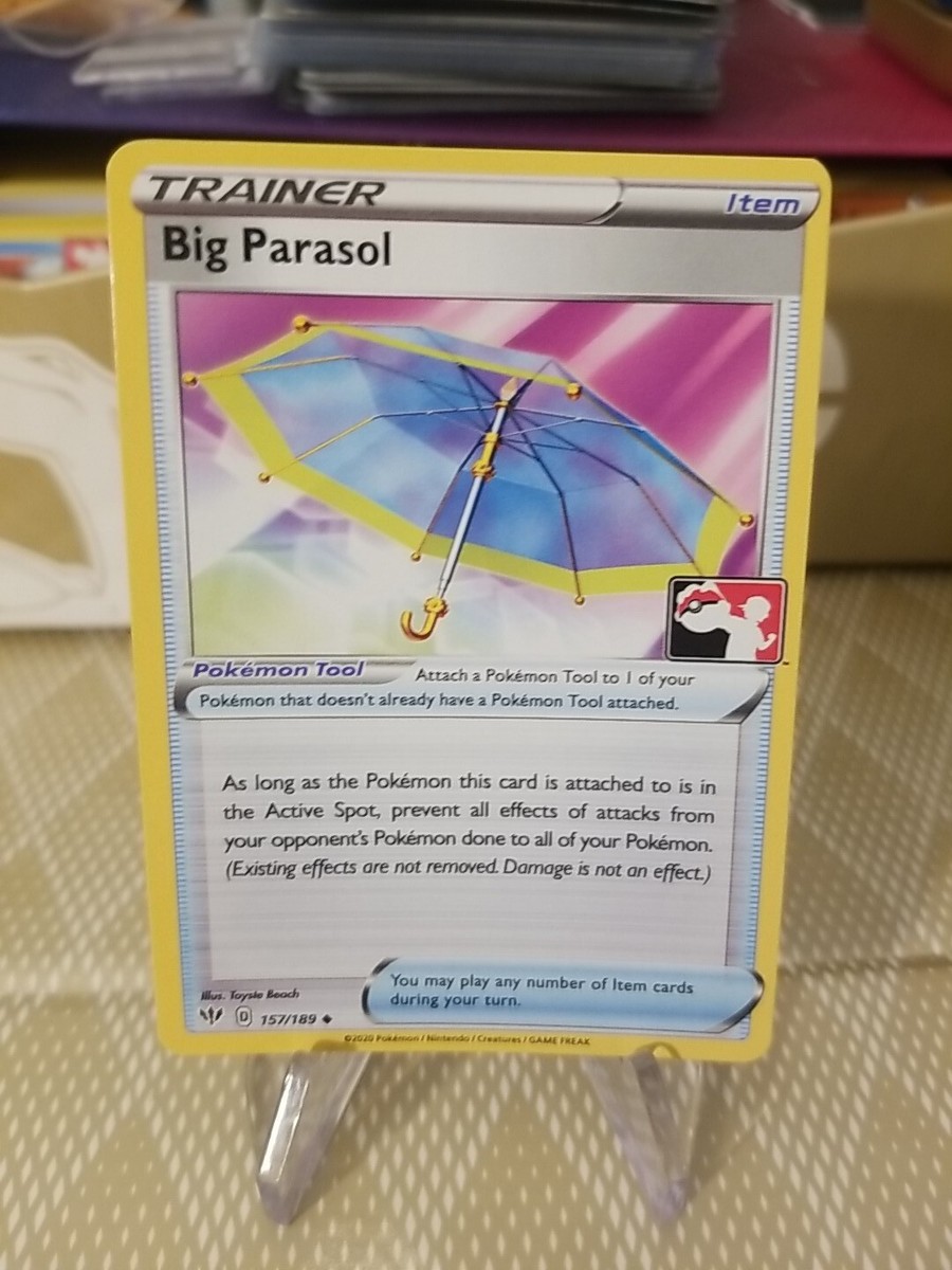 Big Parasol Pokemon Prize Pack Series 1 Promo Pokemon Card NM/LP Play Stamp