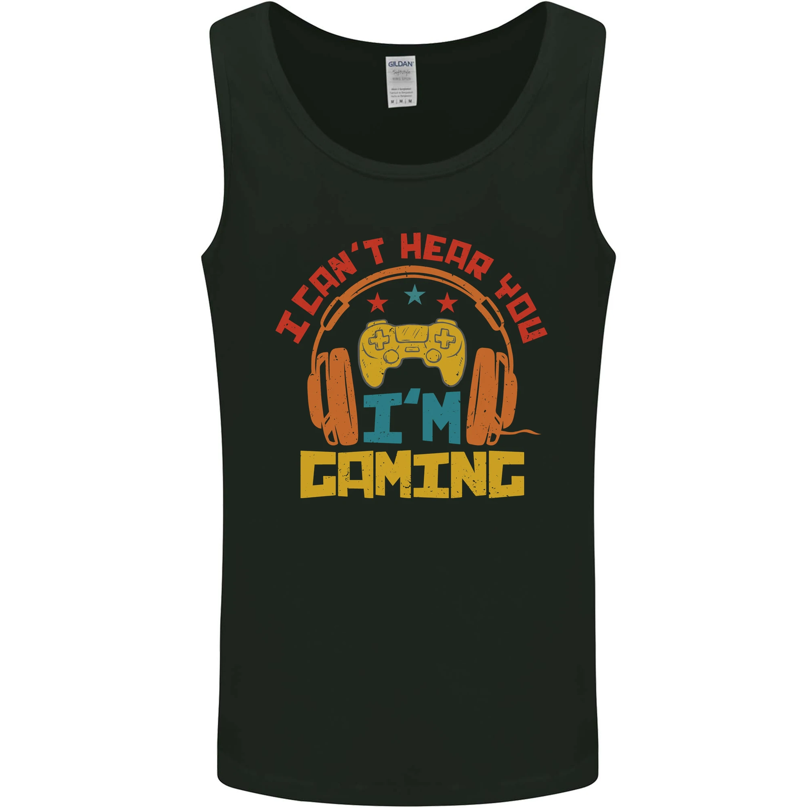 Funny Gaming Vest Tank Top for Men - I Can't Hear You I'm Gaming