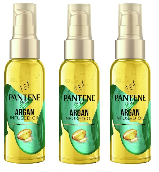 3 x Pro-V Argan Infused Frizz Ease Hair Oil for Dry & Damanged Hairs 100ml