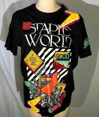 STAPLE WORLD RENOWN PIGEON BRAND MENS LARGE GOOD LUCK GRAPHIC DESIGNER SHIRT TOP