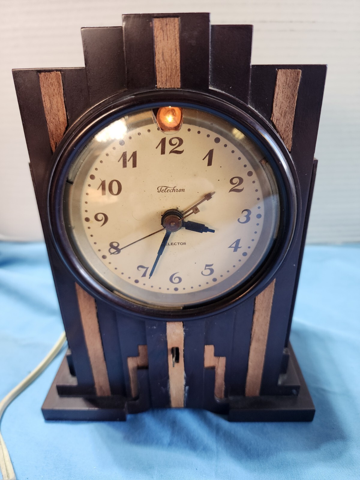 Antique Telechron Electrolarm Model 700 Skyscraper Bakelite Clock Art