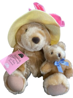Hallmark Expressions Bear Plush Bernadette Cuddlesworth &Baby Fuzzmore W tags
