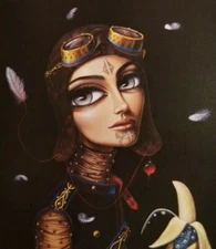 Leila Ataya "ETERNAL TRAVELLER" Open Eyes Fantasy Woman Neo-Surrealism PRINT