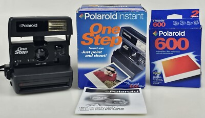 Polaroid Instant One Step Point Shoot Camera PU30038F 8/98 w/ Box 600  Film 74100147538|