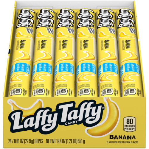 Laffy Taffy Rope Candy, smak bananowy, 0,81 uncji liny (24 opakowania) - Zdjęcie 1 z 6