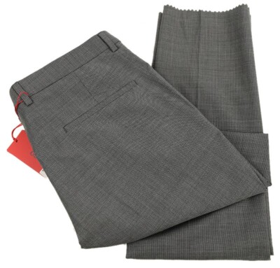 HUGO BOSS RED LABEL Gray Houndstooth HESTEN Extra Slim Wool Dress Pants 34 R NWT