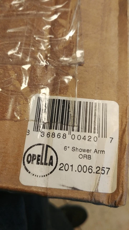 Brazo de ducha estándar Opella 6" con conexiones de latón macizo - bronce frotado con aceite Foto 2 de 2