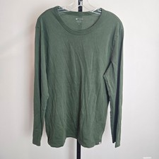 FIGS Pima Cotton Under Scrub Long Sleeve T-Shirt Mens Medium Green Base Layer