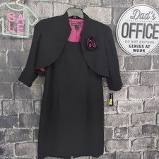 Jessica Howard Petite Women's Black Dress 2-Piece Bolero Jacket - Size 10P - NWT