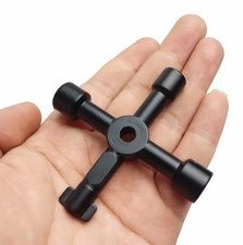 4-Way Universal Cross Key Wrench Triangle Square for Gas Electric Meter Cabinet