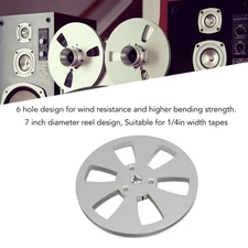 1/4 7 Inch Empty Tape Reel Aluminum Alloy Recording Takeup Reel with 6 Hole