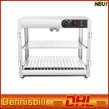 Warmhaltevitrine 2 Etagen Heiße Theke Speisenwärmer Warmhaltetheke 800W 30-85°C