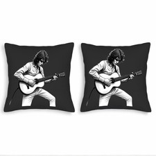 Set of 2 18x18in Throw Pillow Covers - Vintage Music-Inspired Design