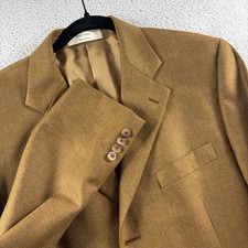 Loro Piana 100 Cashmere Blazer Jacket Mens 42 LT Brown Herringbone Pattern