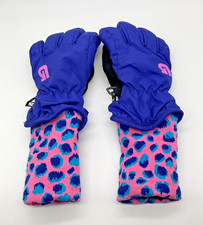 Burton Kids Girls Gloves Mittens 2T Winter Snowboard Ski Pink Blue Leopard