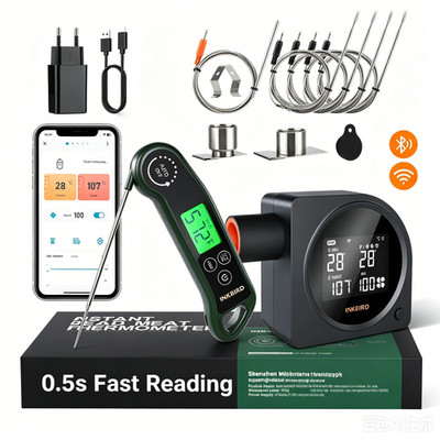 Inkbird Smoker Fan Temperature Controller Meat Thermometer 0.5s Ultra-fast Read