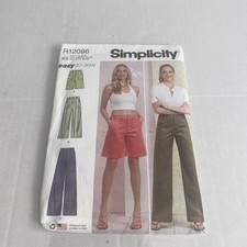 Simplicity Easy To Sew R12096 Wide Leg Shirts Capris Pants Size 8-16