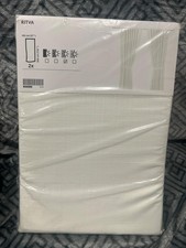 IKEA RITVA White Cotton Curtains/Drapes 57 x 118 with tiebacks 2pc Set