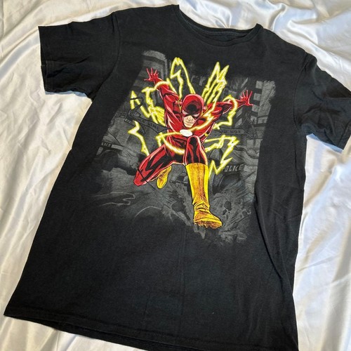 [M] Animation Design DC Comics [Flash] T-shirt Short Sleeve Black - Picture 1 of 4