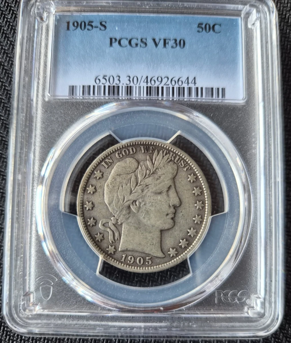 ゆ*ず様 1905年バーバー半ドル3枚セット アメリカ銀貨 PCGS 1905 Year Barber Half Dollars (1892-1915) for sale | eBay