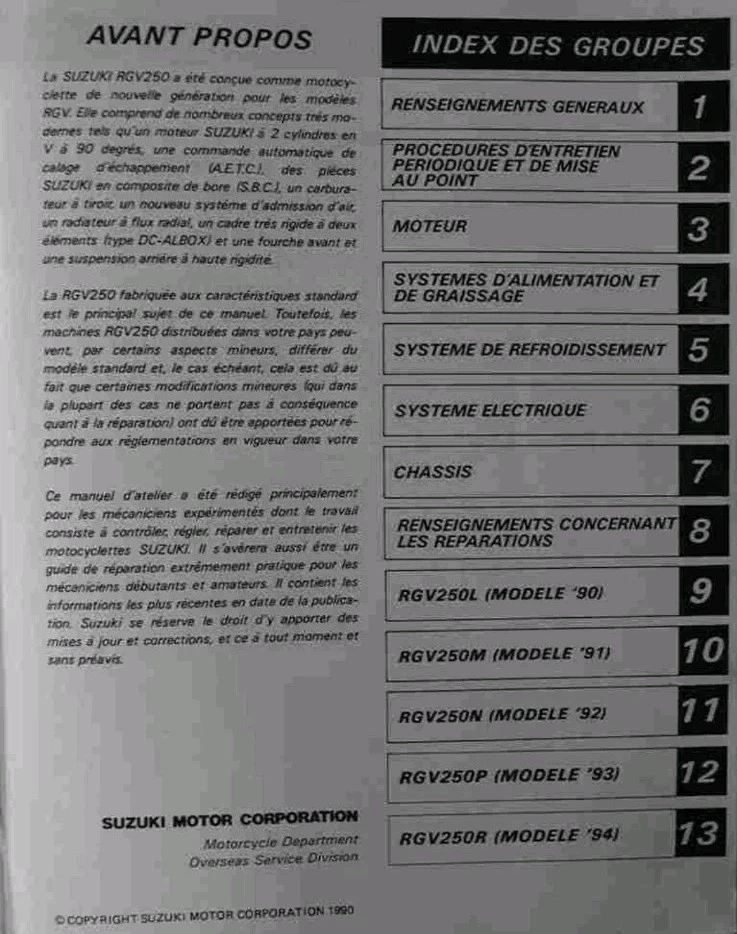 MANUALE REVISIONE OFFICINA RIPARAZIONE PDF SUZUKI RGV 250 - Immagine 2 di 2