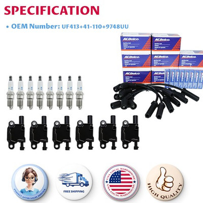 #ad #ad 8 PACK UF413 Ignition Coil 41 962 Spark Plug 9748UU Wire Fit Chevrolet GMC $143.99