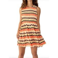 SANCTUARY Dress Size 3X NEW Summer Crochet Mini Chevron Orange Print