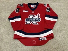 Kalamazoo K-Wings Game Worn Used AK ECHL Authentic Jersey 56 CBJ Blue Jackets