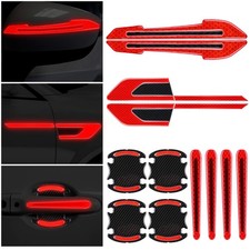 12 Pieces Reflective Car Stickers Set Rearview Mirror Warning Red