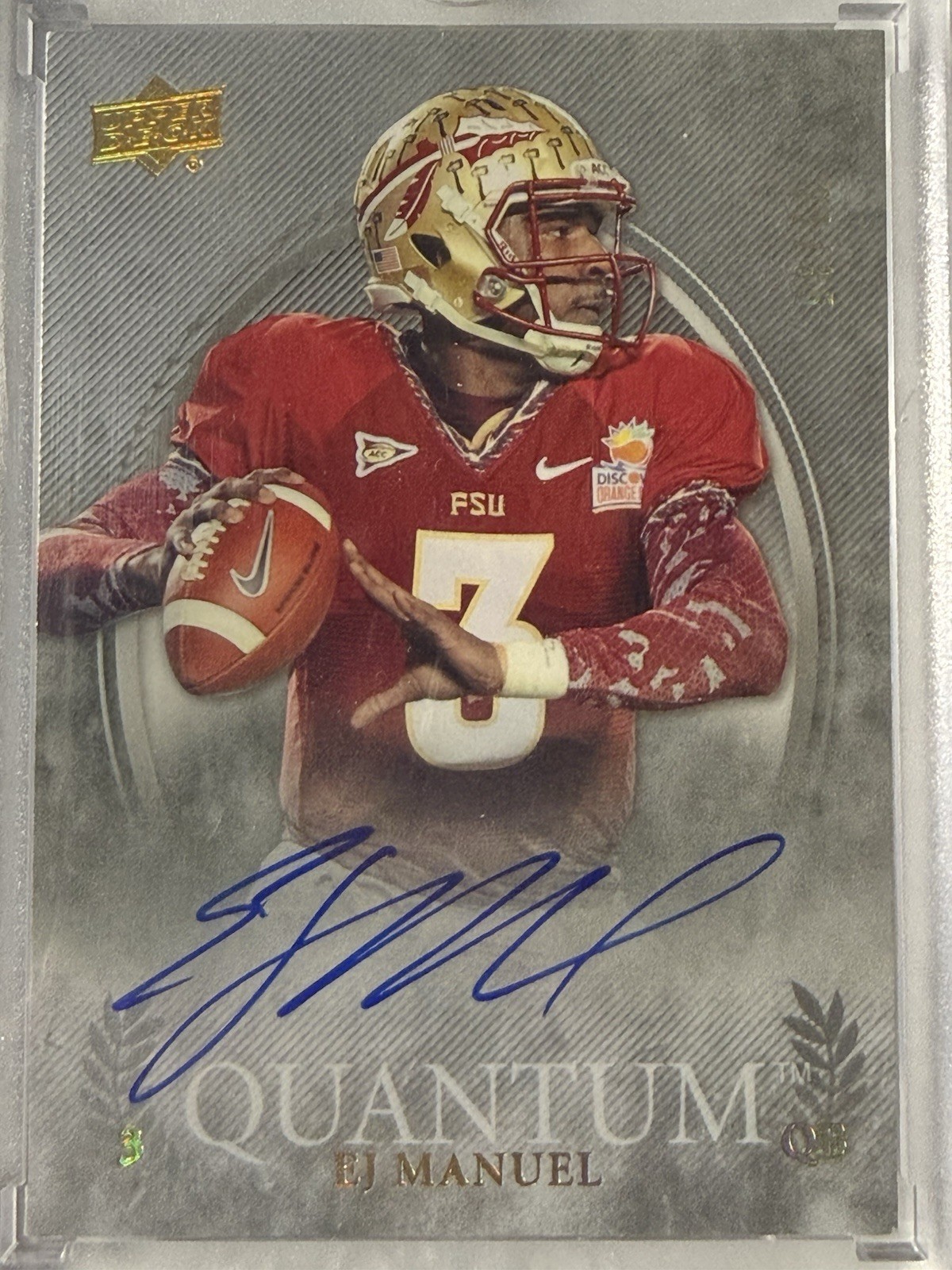 2013 Upper Deck EJ Manuel Rookie On Card Auto #'d /35 Quantum RC #70 FSU SP