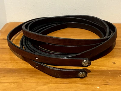 Horse Tack riding Copenhagen Brown Leather Split Reins - 7' Long 5/8 Wide 84" - Image 1 of 4