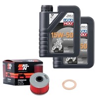 K&N ÖLfilter Set Lm 15W-50 Off. 2L FüR Adly / Herchee Hurricane 400 Xs Bj.2014