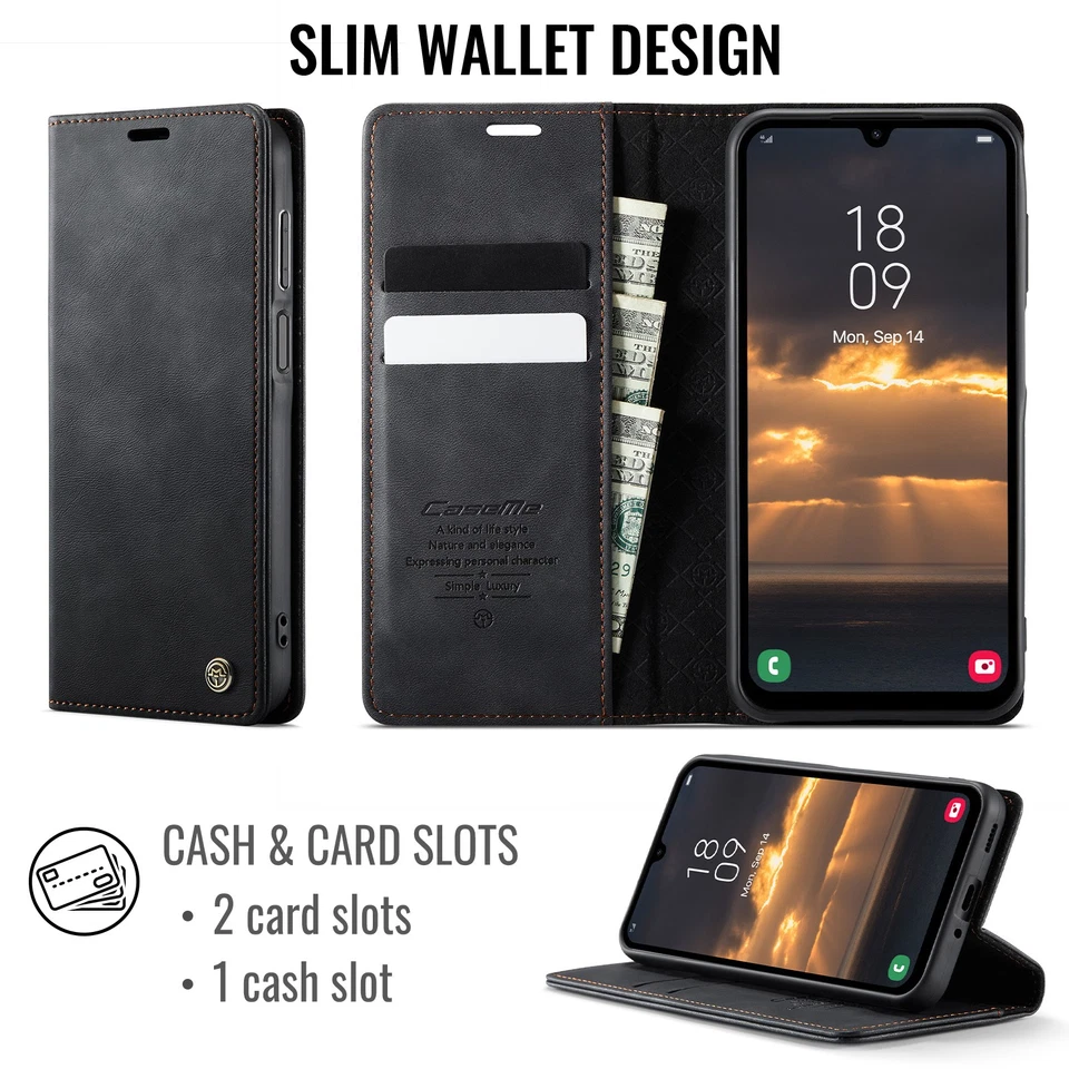 For Samsung Galaxy A15 A16 A25 A26 A35 A36 A56 Magnetic Leather Wallet Flip Case - Image 2 of 4