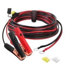 CUZEC 8FT/2.44m 14 AWG Extension Cord Eyelet Terminal with Battery Clamp 12V/ 